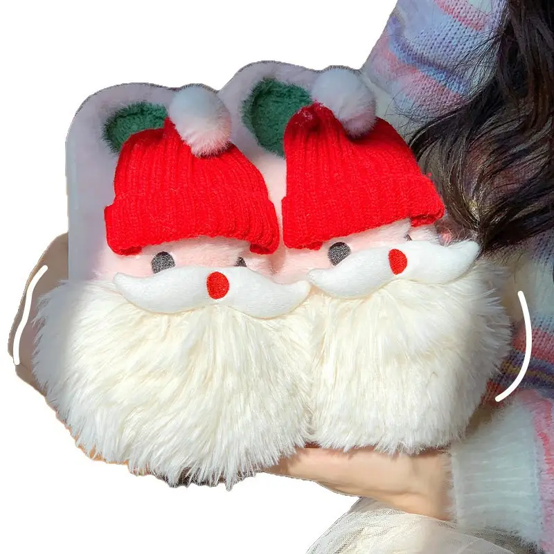 2025 Winter Cartoon Santa Wool Fluffy Slippers