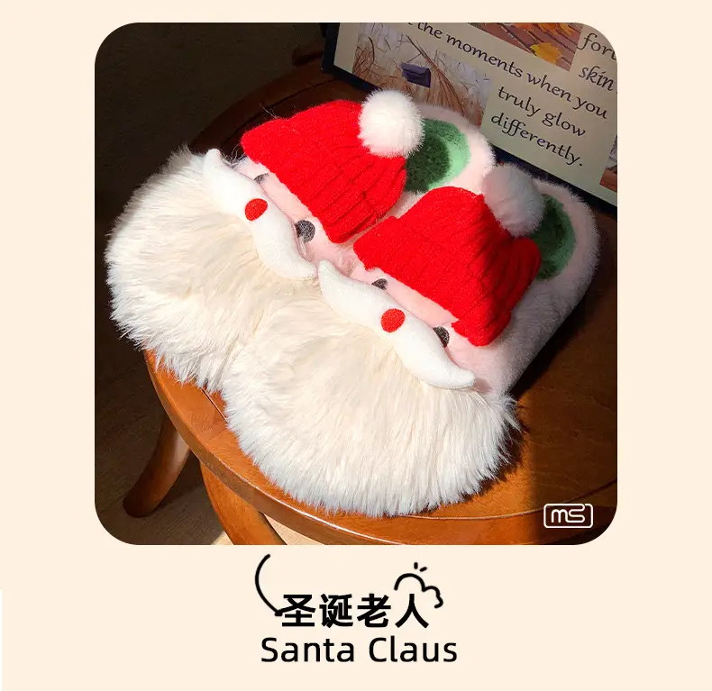 2025 Winter Cartoon Santa Wool Fluffy Slippers — feature 15