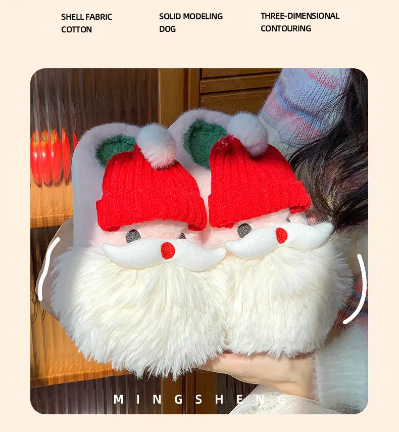 2025 Winter Cartoon Santa Wool Fluffy Slippers — feature 5