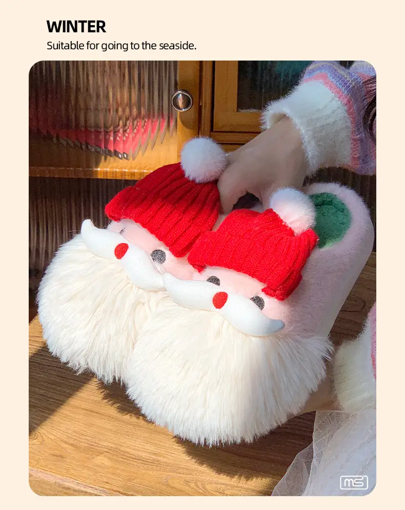 2025 Winter Cartoon Santa Wool Fluffy Slippers — feature 7