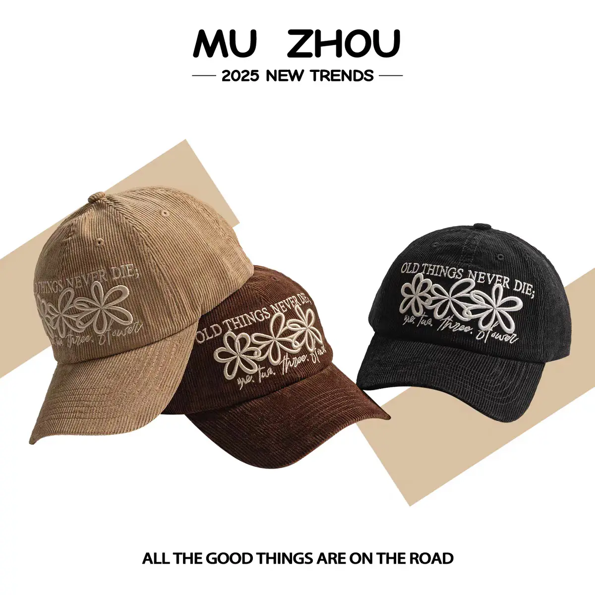 Women Korean Style Flower Cap Autumn Winter Warm - Image 6