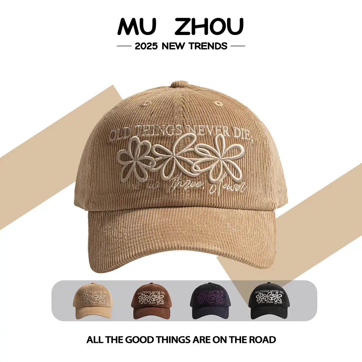 Women Korean Style Flower Cap Autumn Winter Warm - Image 7