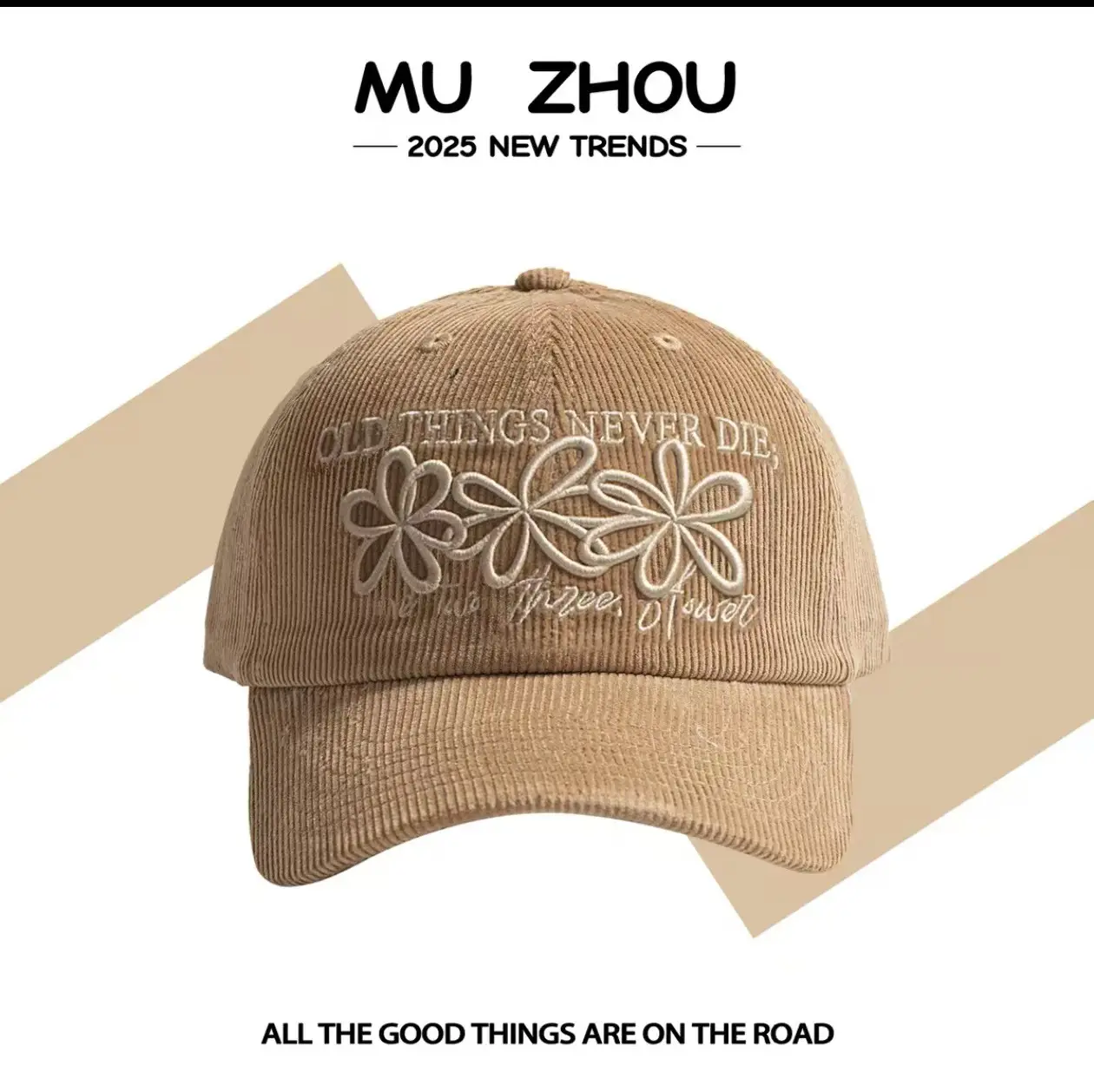 Women Korean Style Flower Cap Autumn Winter Warm - Image 3