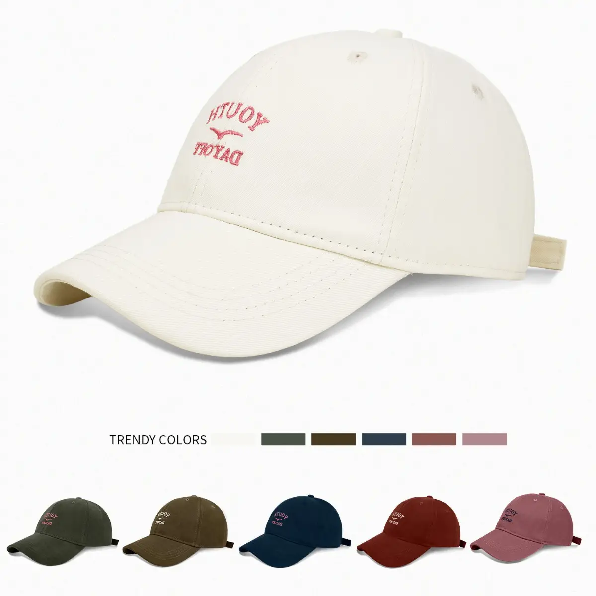 Women Letter Embroidered Baseball Cap Large Wide Brim Duckbill - Image 9
