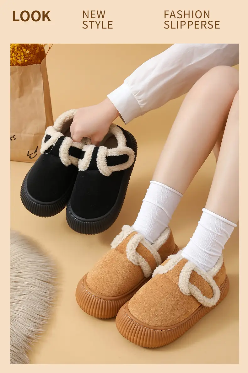 Women's Black Wool Slipper with Fleece Lining — feature 14