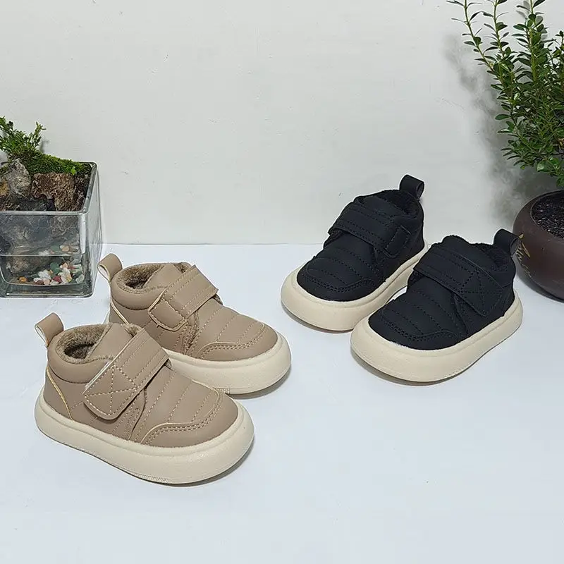 Baby Velvet Sneakers Beige Soft Soles 2025