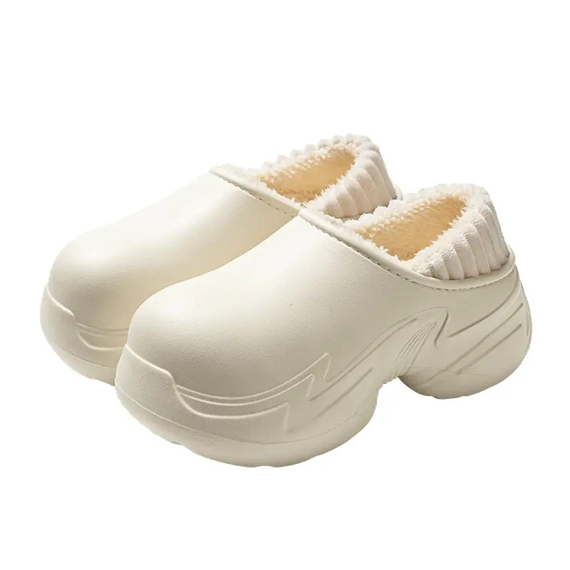 Women Black Slip-On Slippers Warm Thick Sole Autumn Winter - Image 7