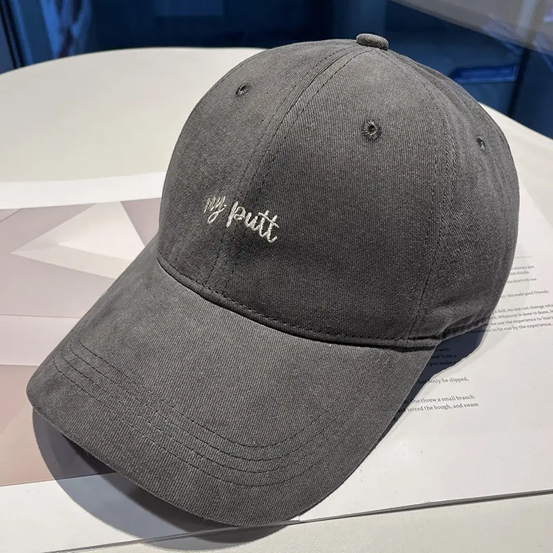Women Beige Embroidered Baseball Cap with Sun Visor - Image 7