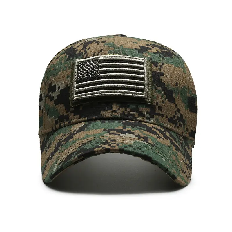 Men Military Cross-Border Cap Black USA Embroidered - Image 9