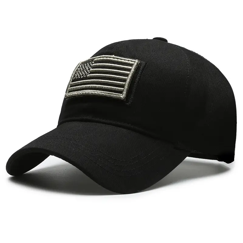 Men Military Cross-Border Cap Black USA Embroidered - Image 11