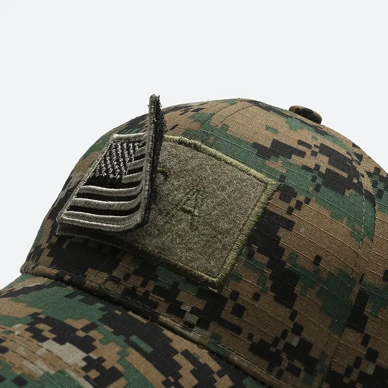 Men Military Cross-Border Cap Black USA Embroidered — feature 7