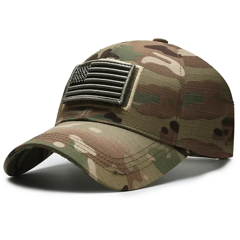Men Military Cross-Border Cap Black USA Embroidered - Image 3