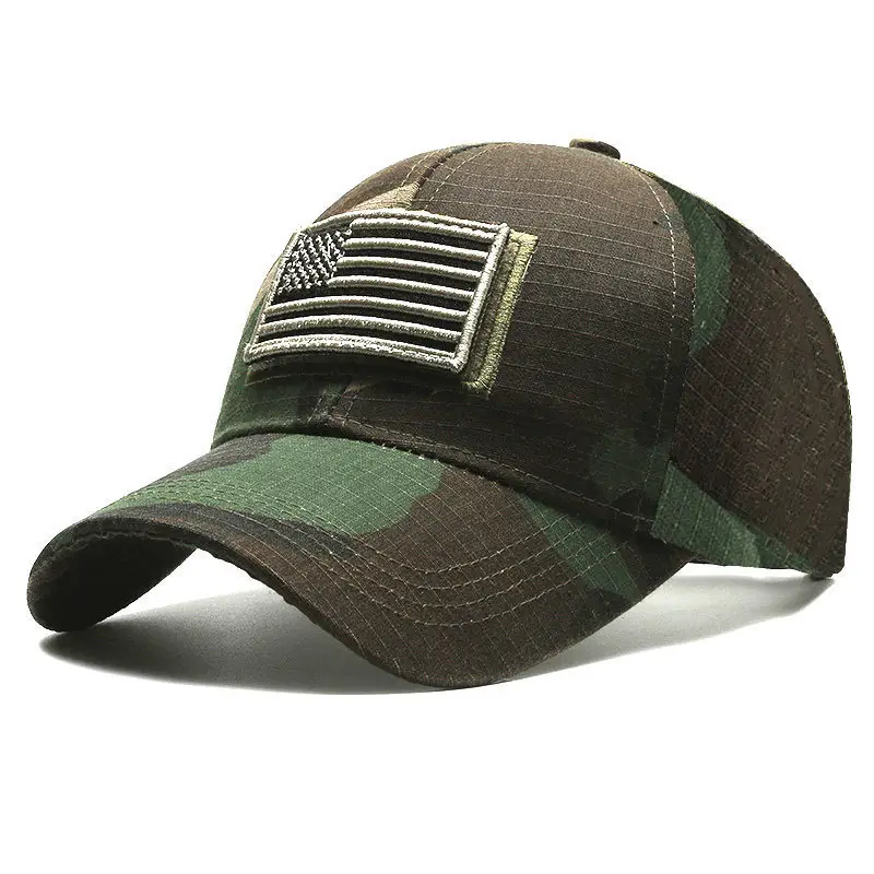 Men Military Cross-Border Cap Black USA Embroidered - Image 4