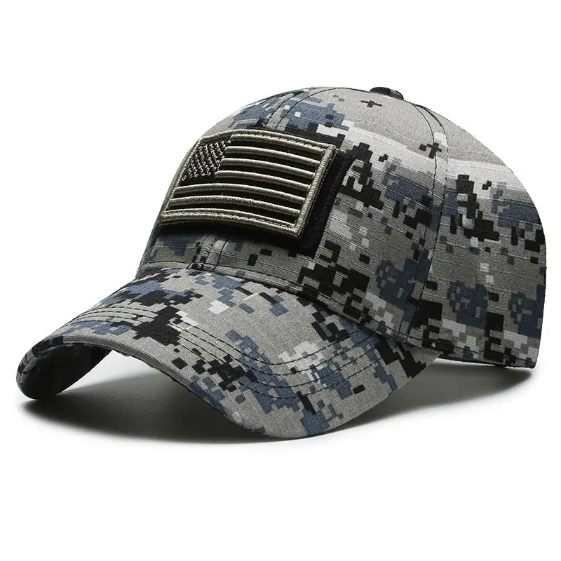 Men Military Cross-Border Cap Black USA Embroidered - Image 6