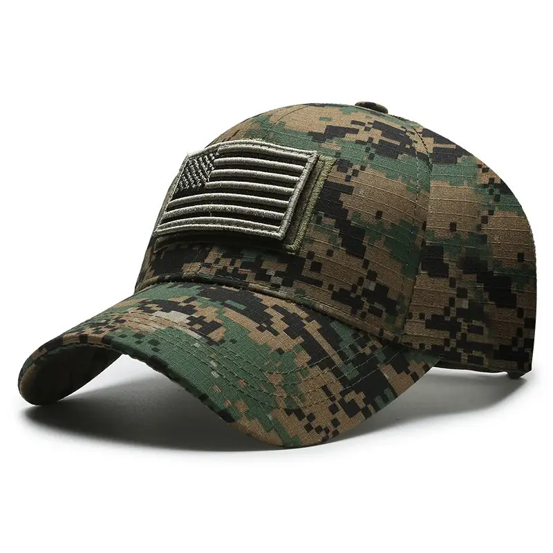 Men Military Cross-Border Cap Black USA Embroidered - Image 7