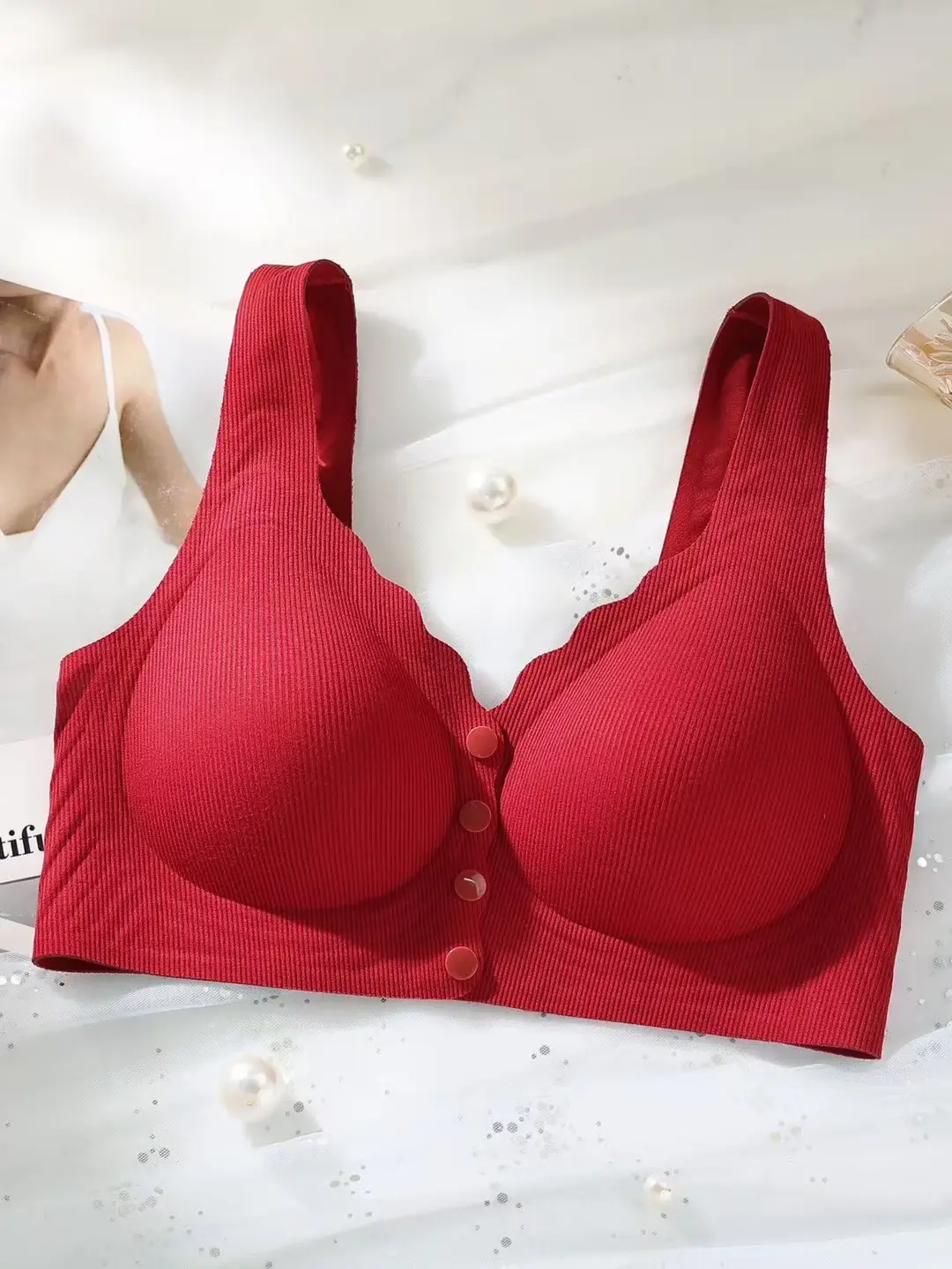 Front-Button Intimates for Women with Big Breasts, Push-Up, Auxiliary Breast Lift, Anti-Sagging, Lactation Period, Pregnant Women, Plus Size Bra