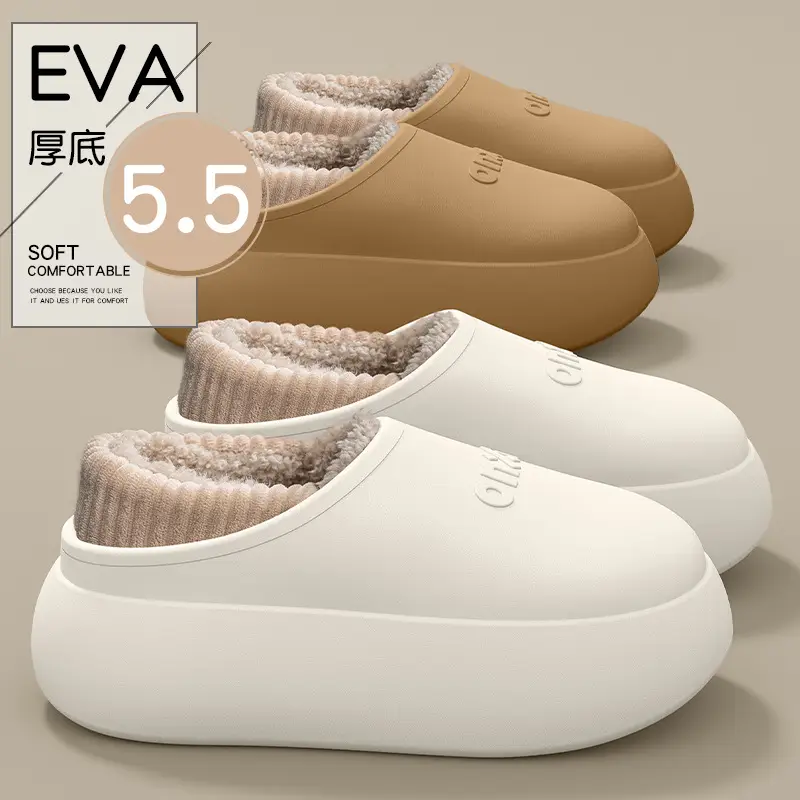 Japanese Waterproof Cotton Slippers for Women Winter Indoor Home 2025 New Warm Anti-Slip Bag Heel Furry Cotton Shoes for Women - Image 12