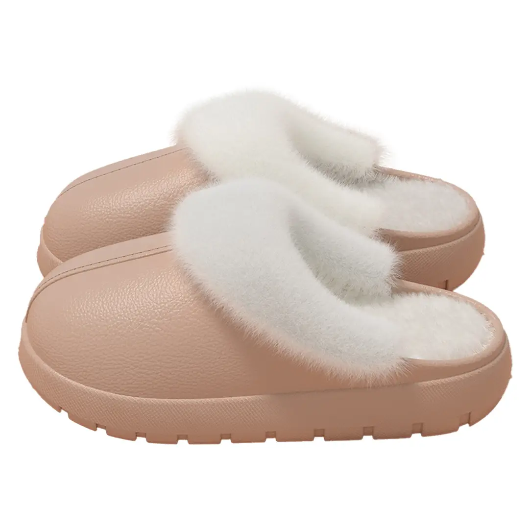 2025 New Waterproof Cotton Slippers for Women Autumn and Winter Indoor Home Warmth Plus Velvet Removable Stuffed Slippers for Women - Image 14