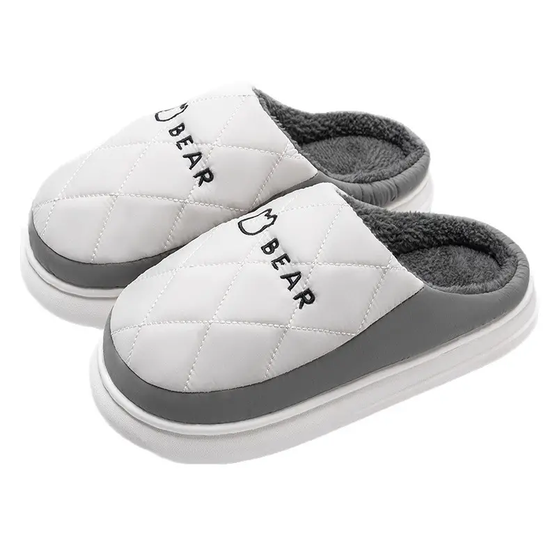 Jialiya Cotton Slippers for Men 2025 New Winter Indoor Home Warm Thick-Soled Simple Couple Cotton Slippers for Women Wholesale