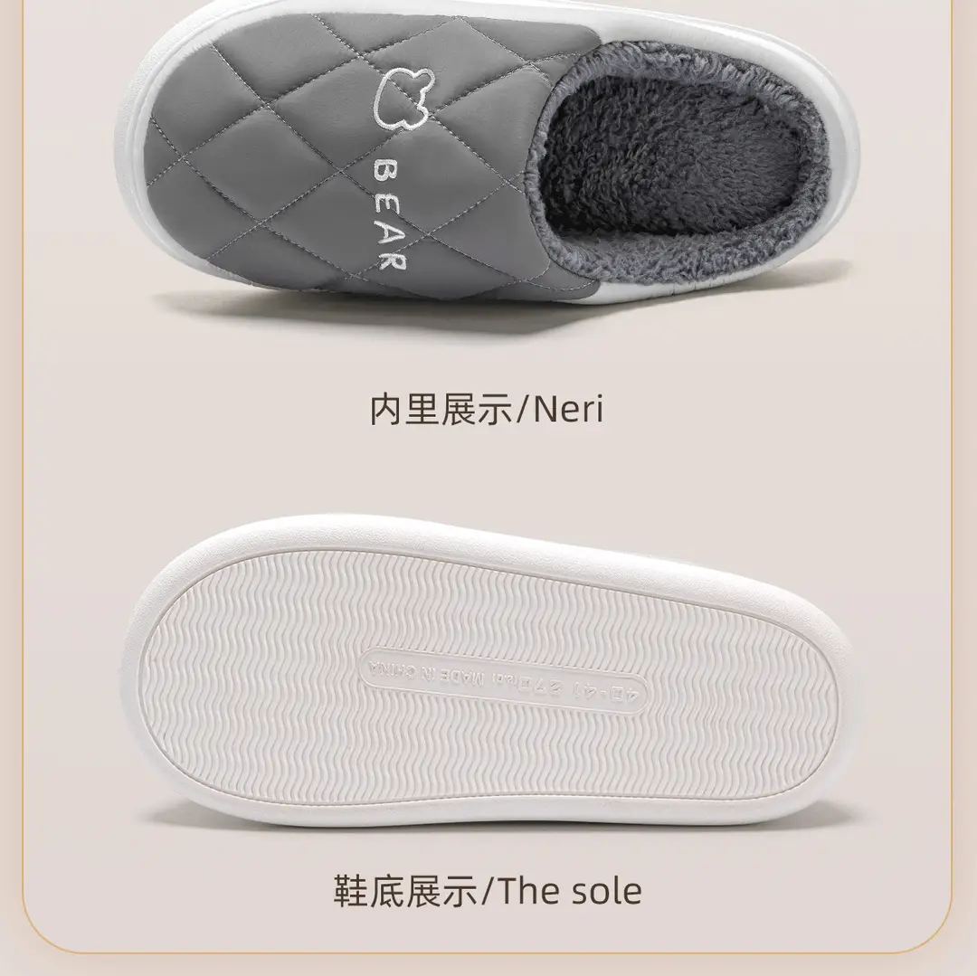 Jialiya Cotton Slippers for Men 2025 New Winter Indoor Home Warm Thick-Soled Simple Couple Cotton Slippers for Women Wholesale — feature 26