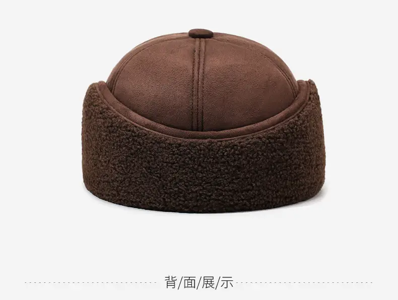 Winter Woolen Baseball Cap for Men Brown Fleece Lined — feature 10