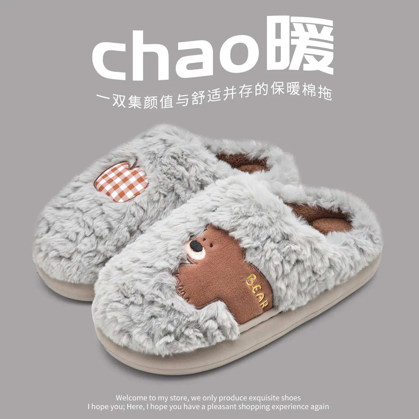 Women's Cartoon Stuffed Cotton Winter Slippers Navy - Image 13