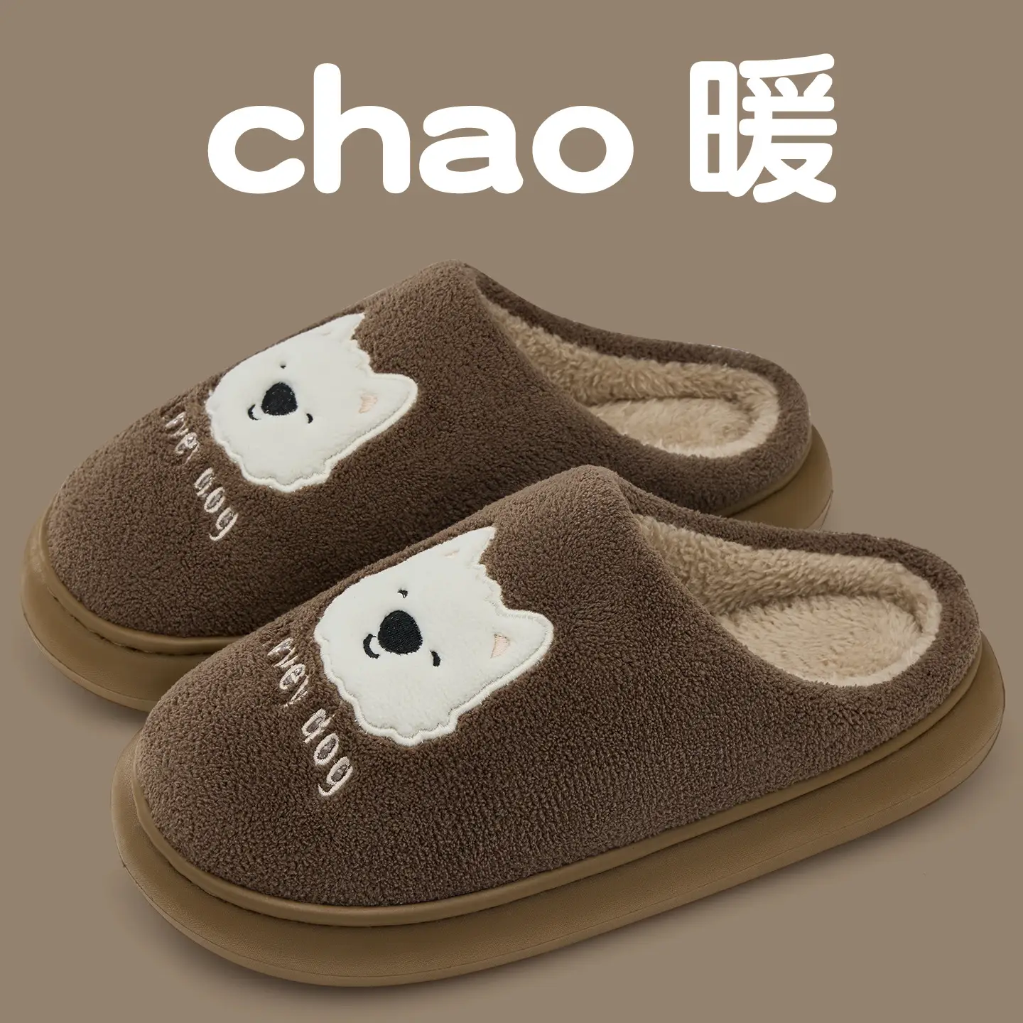 Women's Cartoon Stuffed Cotton Winter Slippers Navy - Image 4