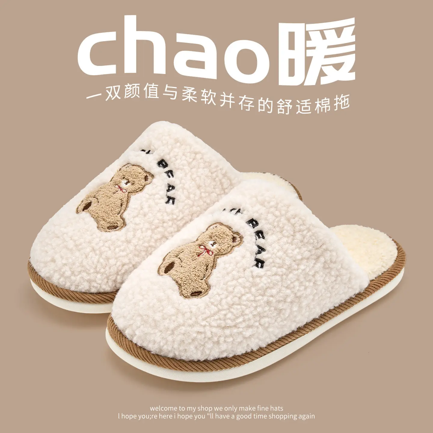 Women's Cartoon Stuffed Cotton Winter Slippers Navy - Image 6