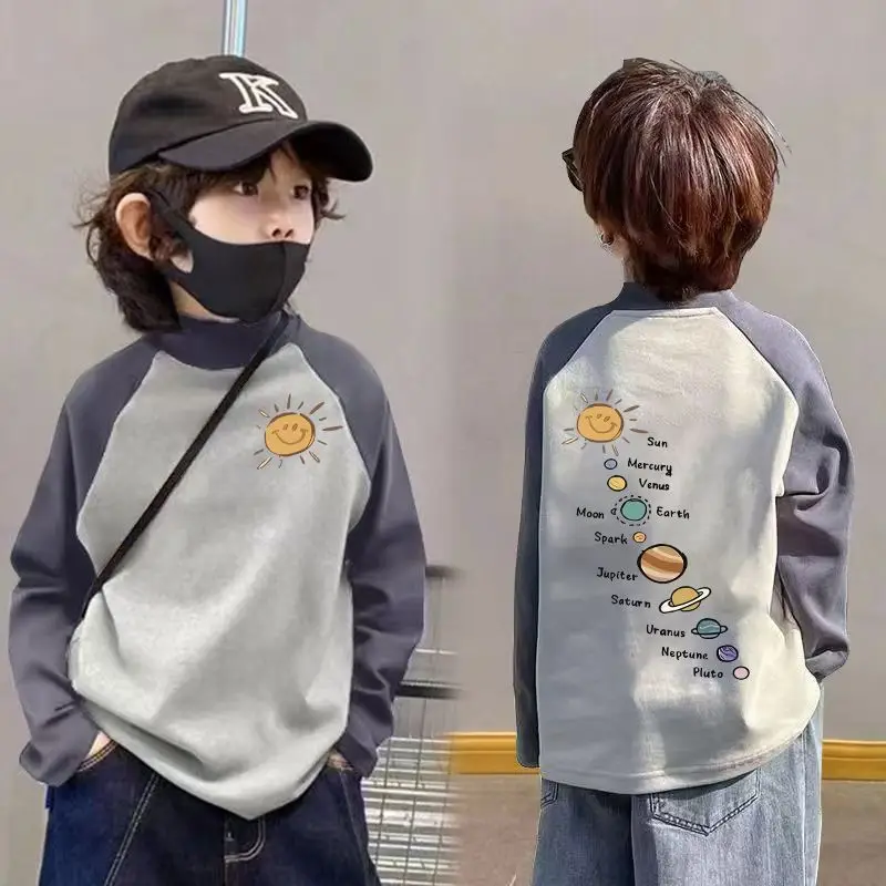 Boys Thermal Layer Shirt 2025 Autumn Winter Long Sleeve T-Shirt - Image 4