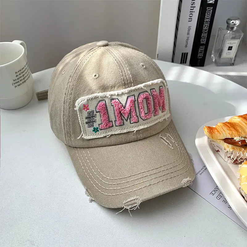 American Retro Pink Mom Cap for Women Large Head - Image 3