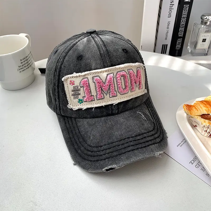 American Retro Pink Mom Cap for Women Large Head - Image 5