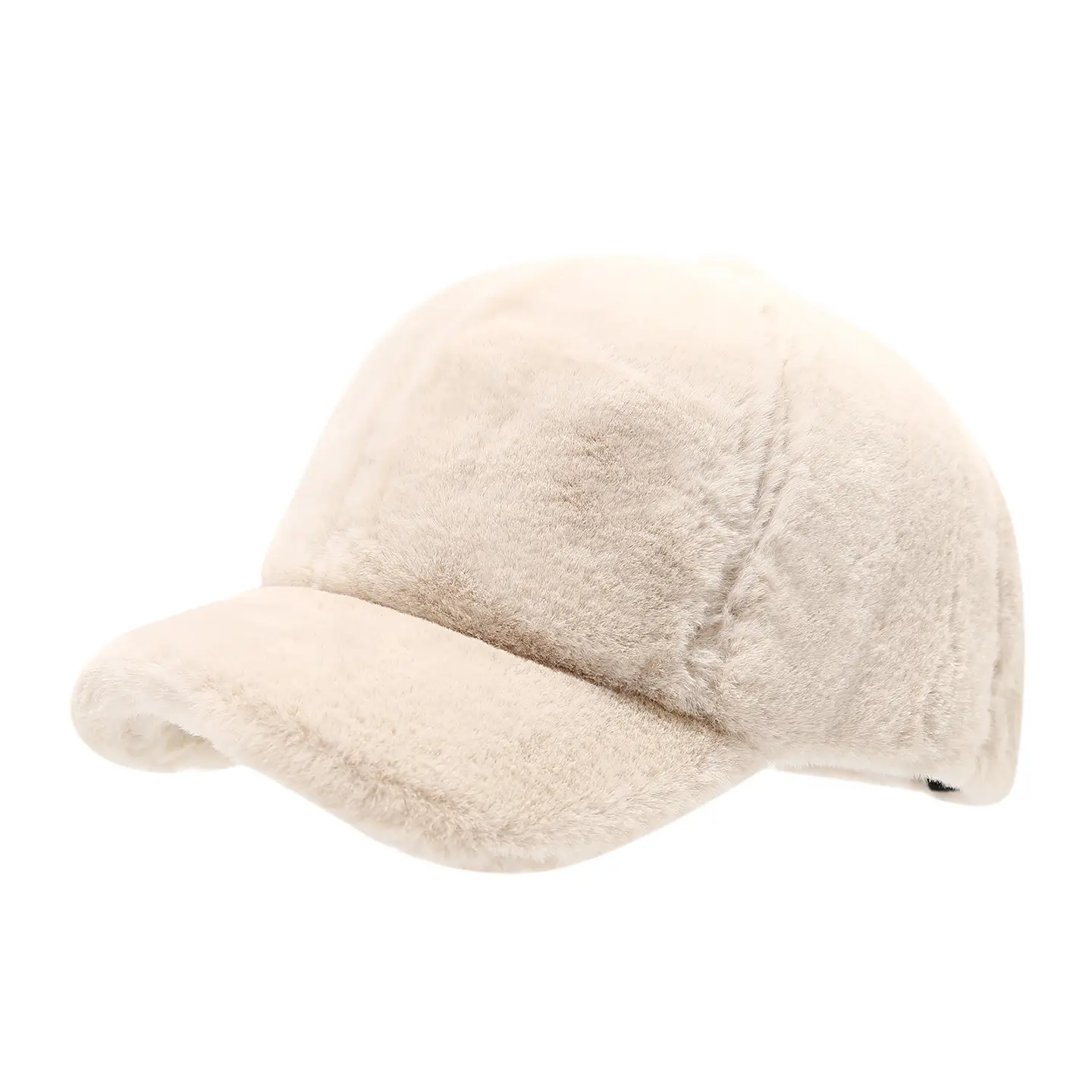 Women's Brown Plush Baseball Cap Winter - Image 11
