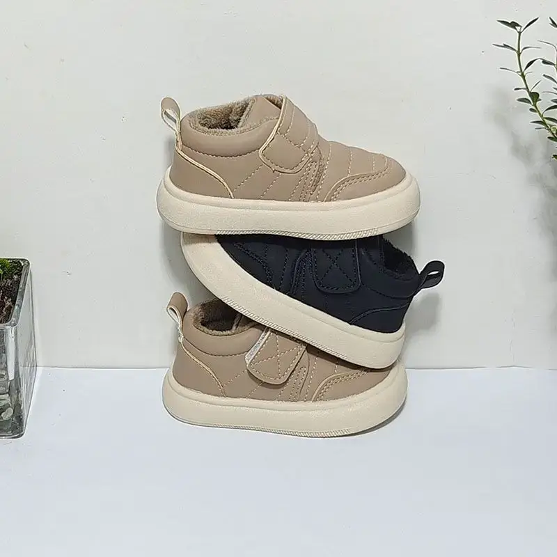 Baby Velvet Sneakers Beige Soft Soles 2025