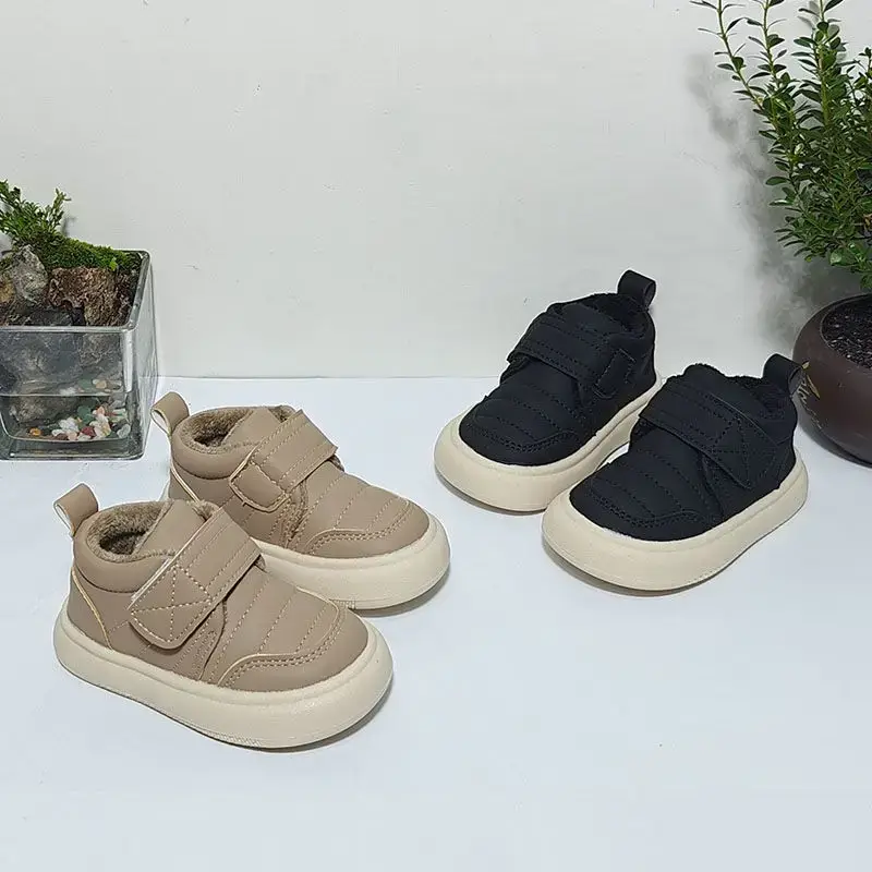 Baby Velvet Sneakers Beige Soft Soles 2025