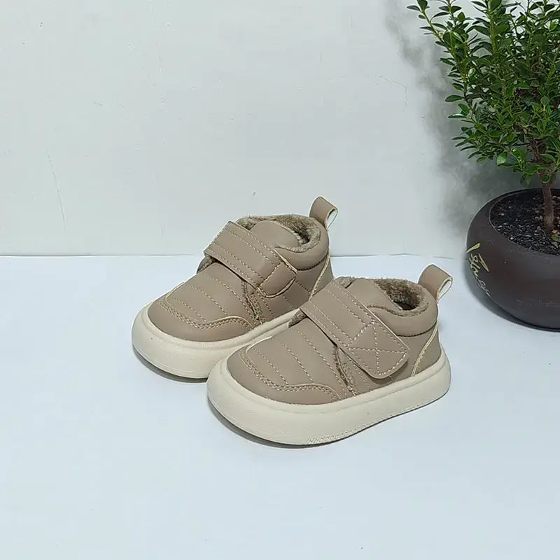 Baby Velvet Sneakers Beige Soft Soles 2025