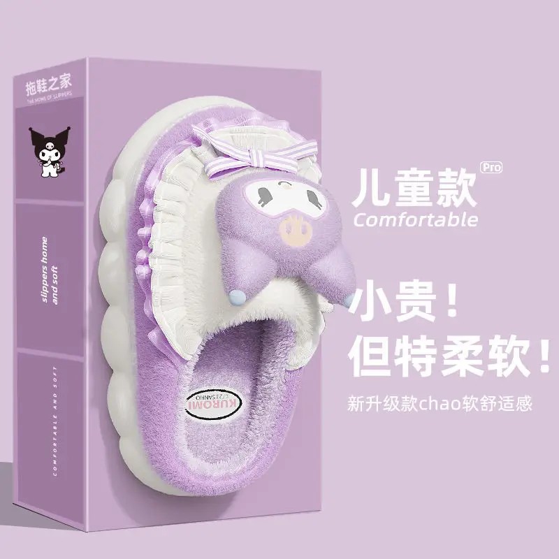 Hello Kitty Fleece Lined Kids Slippers Pink Winter - Image 2