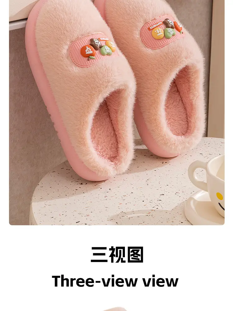 Pink Cotton Slippers for Men Women Winter Warm Indoor Outdoor — feature 17