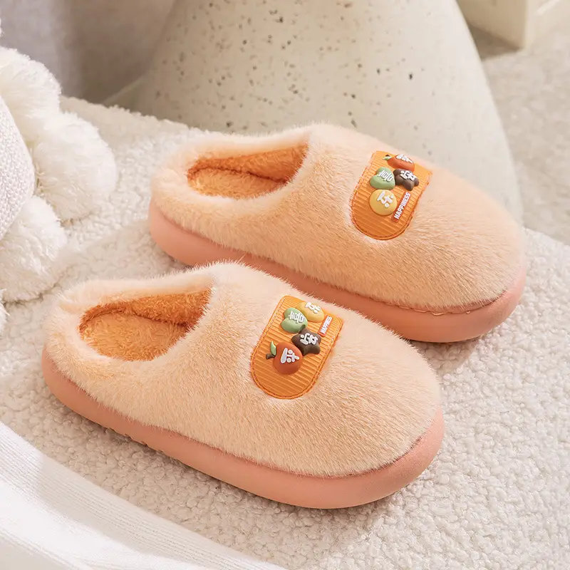 Pink Cotton Slippers for Men Women Winter Warm Indoor Outdoor