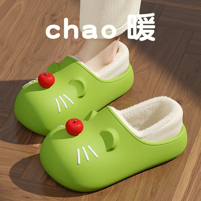 Cartoon Waterproof Cotton Slippers for Women, Winter Parent-Child Children's Home Indoor Plush Warm Non-Slip Closed-Back Cotton Shoes Wholesale - Image 12