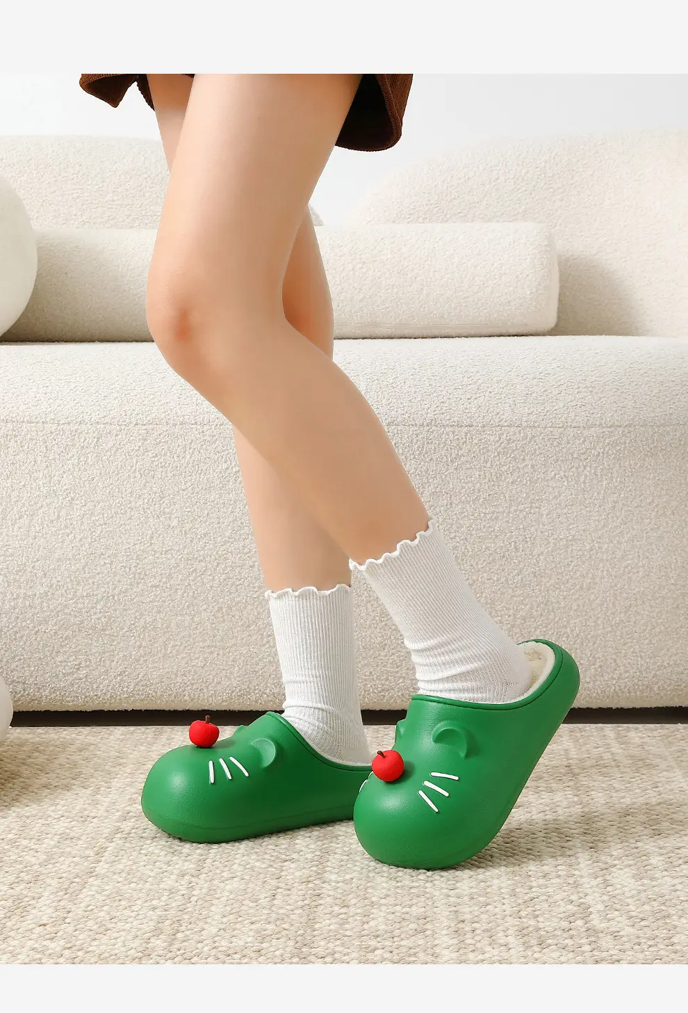Cartoon Waterproof Cotton Slippers for Women, Winter Parent-Child Children's Home Indoor Plush Warm Non-Slip Closed-Back Cotton Shoes Wholesale — feature 15