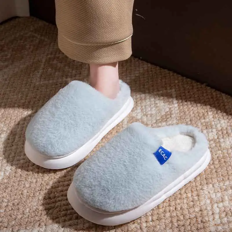 Women Cotton Fleece Slippers Winter Warm White - Image 3