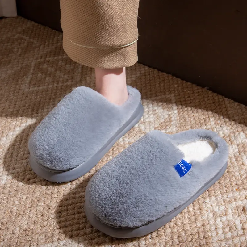 Women Cotton Fleece Slippers Winter Warm White - Image 5