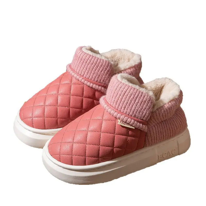 Pu Waterproof Cotton Shoes 2025 Autumn and Winter New Couple Home and Outdoor Wear Thick-Soled Non-Slip Bag Heel Cotton Slippers for Women and Men - Image 7