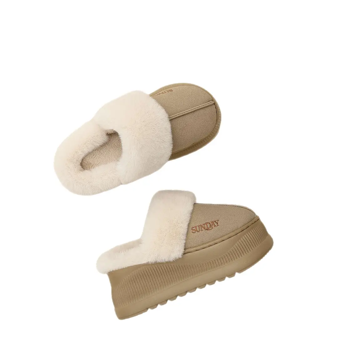 Cotton Slippers Autumn and Winter Women's Thick-Soled Men's Warm Cotton Slippers Confinement Shoes Slippers Indoor Home Cotton Shoes Wholesale