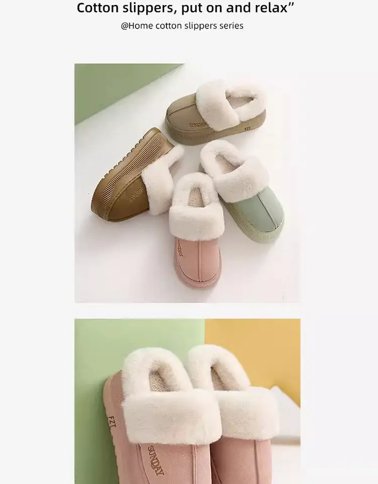 Cotton Slippers Autumn and Winter Women's Thick-Soled Men's Warm Cotton Slippers Confinement Shoes Slippers Indoor Home Cotton Shoes Wholesale — feature 12