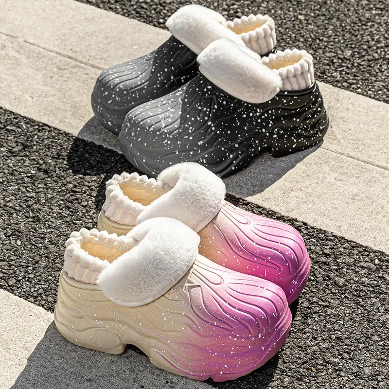 Women's Winter Cotton Slippers with Fleece Lining & Sparkle Design - Image 4