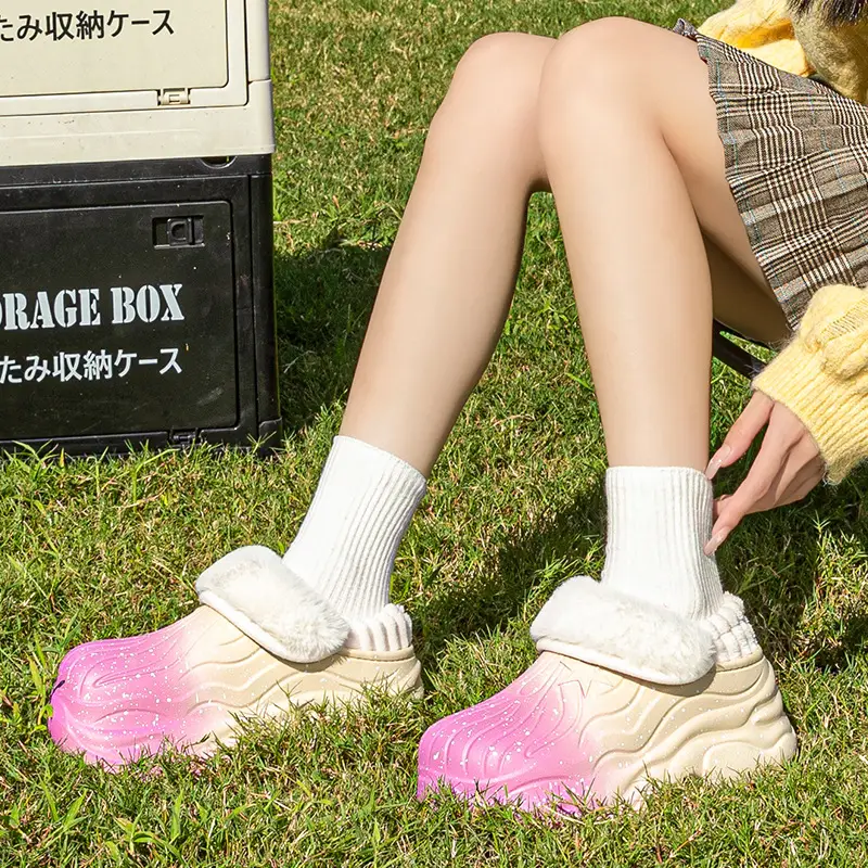 Women's Winter Cotton Slippers with Fleece Lining & Sparkle Design - Image 5
