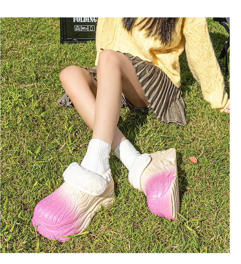 Women's Winter Cotton Slippers with Fleece Lining & Sparkle Design — feature 12