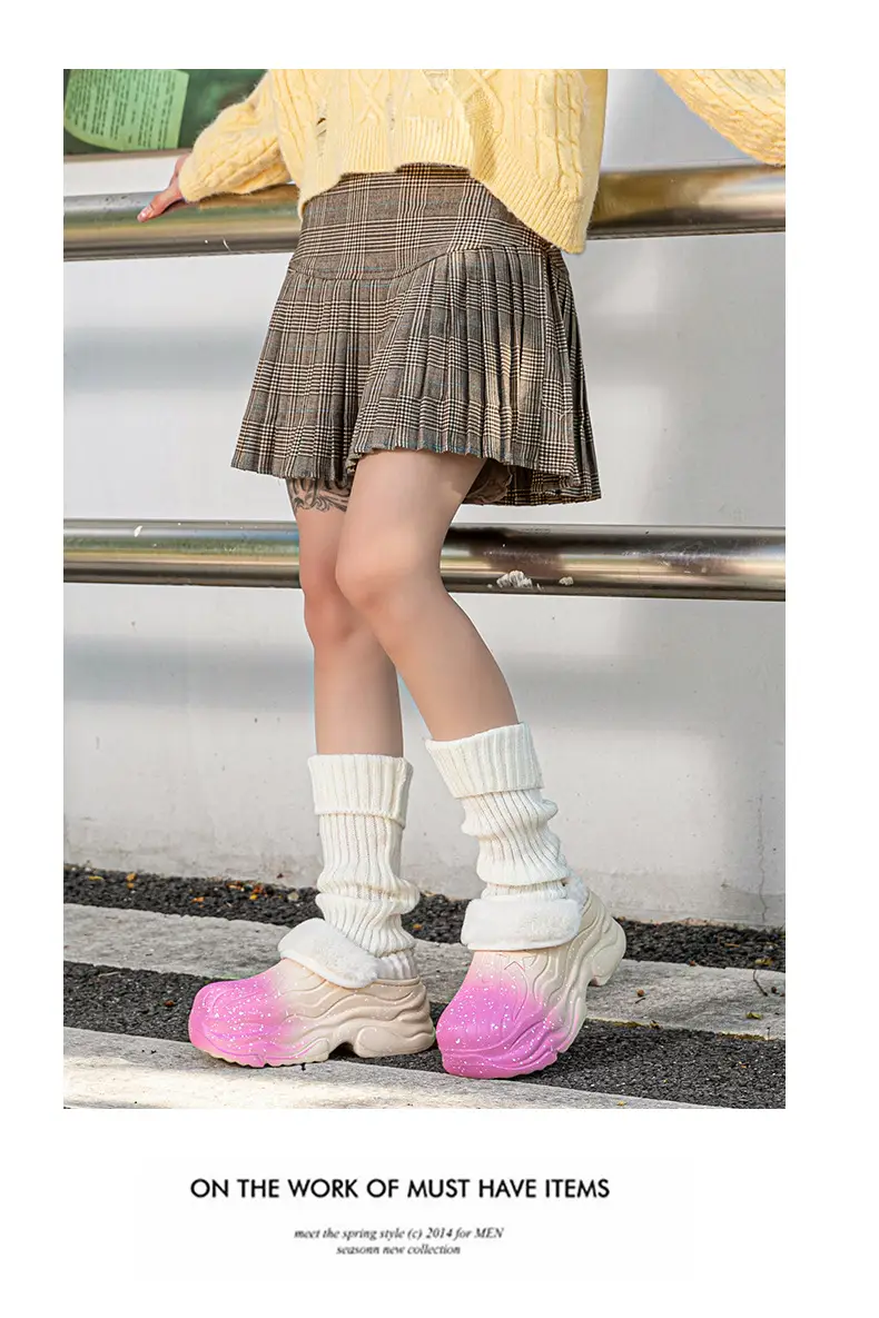 Women's Winter Cotton Slippers with Fleece Lining & Sparkle Design — feature 14