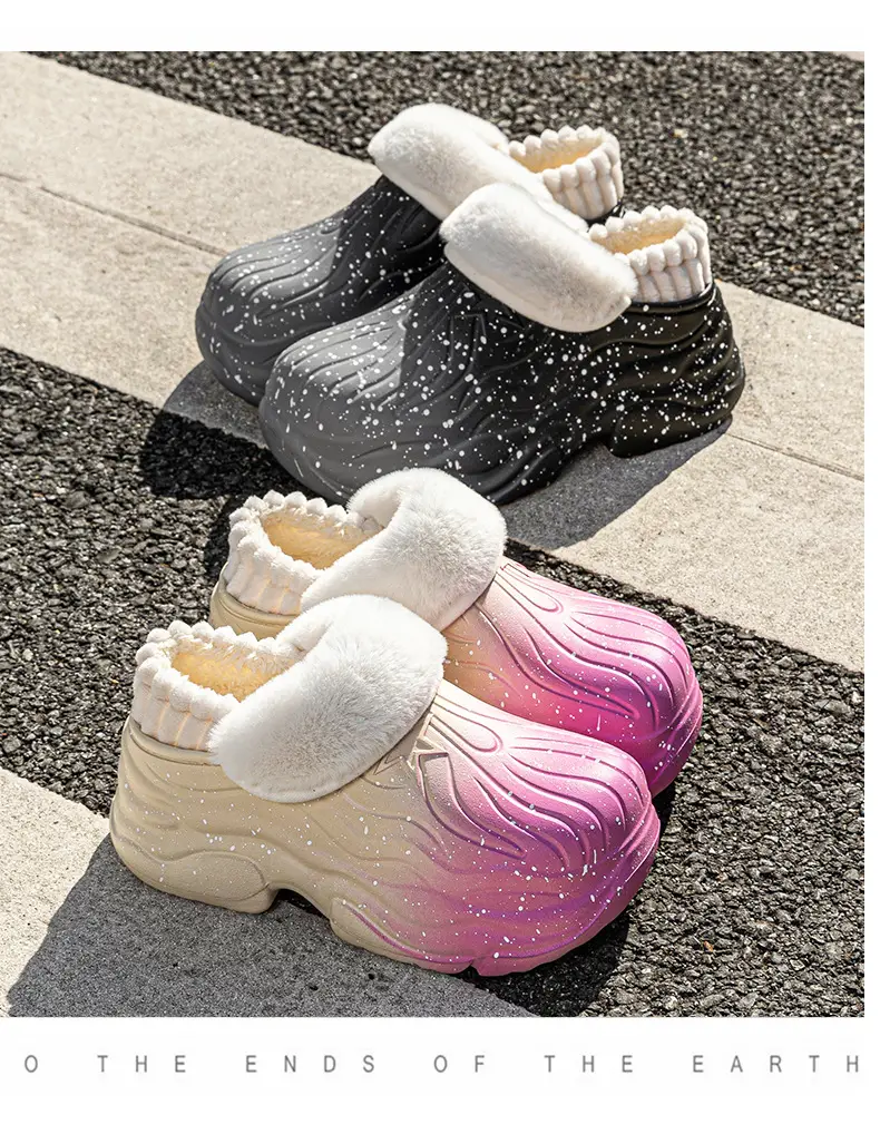 Women's Winter Cotton Slippers with Fleece Lining & Sparkle Design — feature 16